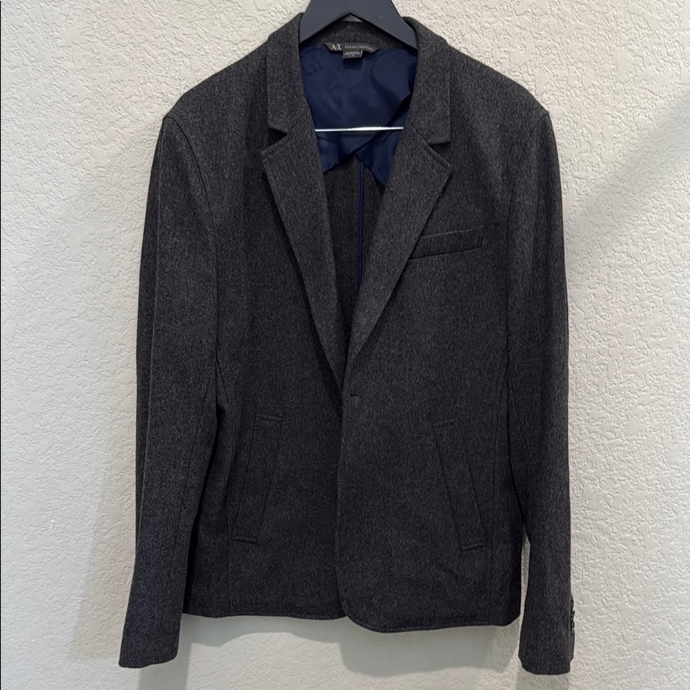 Armani Exchange Men's Gray wool Blazer two button